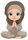 A young girl praying with a serene expression Royalty Free Stock Photo