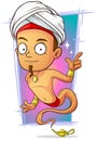 Cartoon young jinn in turban