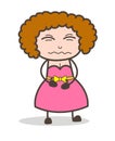 Cartoon Young Lady Confounded Face Vector Illustration Royalty Free Stock Photo