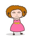 Cartoon Young Lady Irritating Face Vector Royalty Free Stock Photo