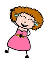 Cartoon Young Lady Laughing Royalty Free Stock Photo