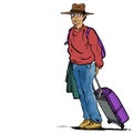 Tourist Traveller with Hat