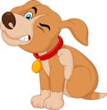 Cartoon A young Pit Bull puppy scratching an itch Royalty Free Stock Photo