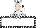 Cartoon Zebra Logo Frame Design