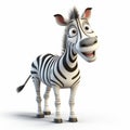 3d Zebra Clipart: Subtle Humor In Pixar Style