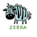 Cartoon zebra head, animal head vector Royalty Free Stock Photo