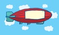 Cartoon zeppelin with blank advertising space