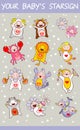 Cartoon zodiac horoscope signs set