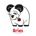 Cartoon zodiac sign Aries. Vector i Royalty Free Stock Photo