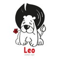 Cartoon zodiac sign Leo. Vector Royalty Free Stock Photo