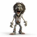 3d Halloween Monster Zombie With Spiky Hair And White Shirt Royalty Free Stock Photo