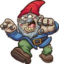 Cartoon zombie running garden gnome