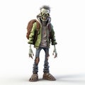 Cartoon Zombie Man With Backpack - Maya Rendered Xbox 360 Graphics
