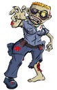 Cartoon zombie police woman