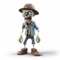 Cartoon Zombie With Polo Hat And Cowboy Boots - 3d Render