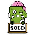 cartoon zombie skull mascot sold