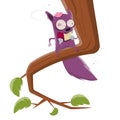 cartoon zombie squirrel sitting in a tree