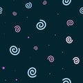 Cartooned seamless pattern with stars and clouds, vector illustration background