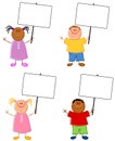 Cartoonish Children Holding Signs