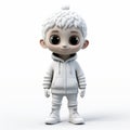 Cartoonish 3d Child Model With White Sneakers And Jacket