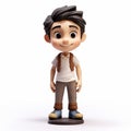 Cartoonish 3d Model Of A Little Boy In Fernando Amorsolo Style