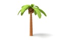 Cartoonish 3D palm tree with round coconuts
