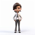 Cartoonish 3d Render Of Amelia, A Youthful Lady Businessman