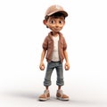 Cartoonish 3d Render Of Lucas With Hat: Youthful Protagonist In Indian Pop Culture