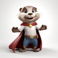 Cartoonish 3d Squirrel Hero Image Rendering With Matte Photo Style