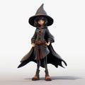 Cartoonish 3d Witch Model With Cel Shading