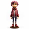 Cartoonish Innocence: Life-size Otaku Gang Statues In Light Maroon