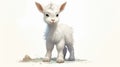 Cartoonish Innocence: Studio Ghibli Inspired Goat Cub Illustration