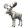 A cartoonish moose (Alces alces) with exaggerated features and a stylized design. Its Royalty Free Stock Photo