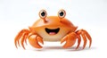 Cartoonish orange crab with a wide smile and large, expressive eyes on stalks. The Royalty Free Stock Photo
