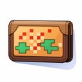 Cartoonish Pixel Art Style Icon Wallet In Earthy Colors