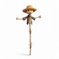 Cartoonish Scarecrow On Stick - 3d Jpg File - National Geographic Style