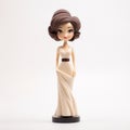 Cartoonish Woman Figurine In Gown Classic Hollywood Glamour