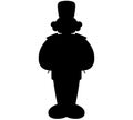 Cartoonist Guard with cap, Clown black silhouette