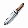 Cartoonlike Knife On White Background - Rusticcore Kubisi Art Royalty Free Stock Photo