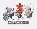 Cartoons , business training and business senior coach .