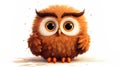 cartoons, a cute owl, white background , Generate AI Royalty Free Stock Photo