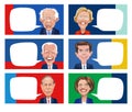 Cartoons of six Democratic candidates for Presidential election.