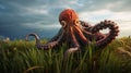 Cartoony Octopus In Unreal Engine 5: Aetherpunk Inspired 3d Image