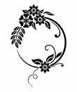 Cartouche nature floral Scroll design background