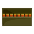 Cartridge box icon, flat style