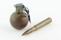 Cartridge and grenade Royalty Free Stock Photo