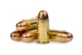 Cartridges of .45 ACP pistols ammo, full metal jacket Royalty Free Stock Photo