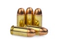 Cartridges of .45 ACP pistols ammo, full metal jacket .45 Royalty Free Stock Photo