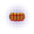 Cartridges hunting ammunition icon, comics style