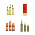 Cartridges icon set, flat style Royalty Free Stock Photo